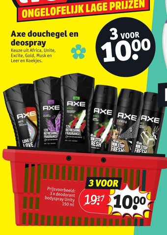 Kruidvat Axe douchegel en deospray aanbieding
