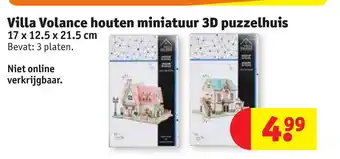 Kruidvat Villa Volance houten miniatuur 3D puzzelhuis 17x12.5x21.5 cm aanbieding
