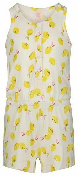 HEMA Kindershortama Jumpsuit Citroentjes Gebroken Wit (gebroken wit)