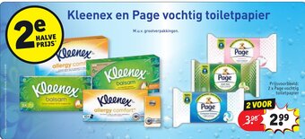 Kruidvat Kleenex en Page vochtig toiletpapier aanbieding