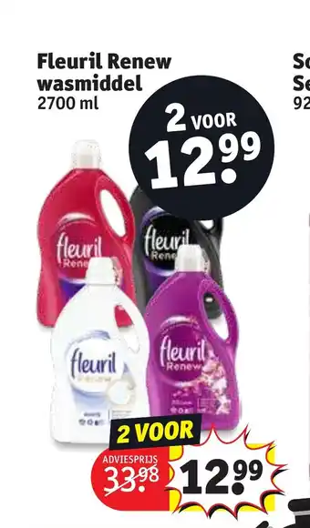 Kruidvat Fleuril Renew wasmiddel 2700 ml aanbieding