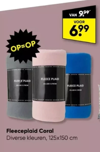 Big Bazar Fleeceplaid coral aanbieding