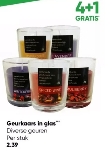 Big Bazar Geurkaars in glas aanbieding
