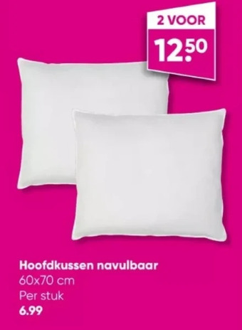 Hoofdkussen navulbaar 60x70 cm