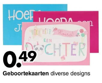 Geboortekaarten diverse designs