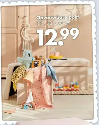 Opvouwbare poef 38 x 38 x 38 cm