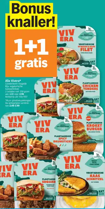 Albert Heijn Vivera vegetarische kaasschnitzel 2 x 150 gram aanbieding