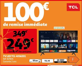 Auchan TCL TV LED 40S6201 aanbieding