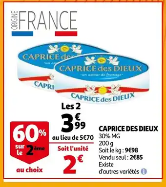 Auchan Caprice des dieux 200g les 2 aanbieding