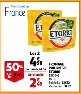 Auchan Etorki fromage pur brebis 180g les 2 aanbieding