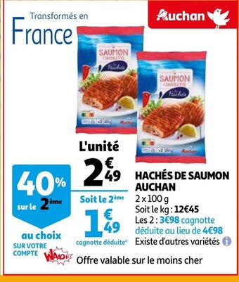 Auchan Haches de saumon 2 x 100g aanbieding