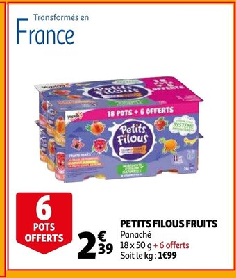 Auchan Petits filous fruits 18 x 50g aanbieding