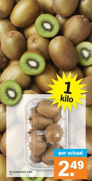 Albert Heijn Ah groene kiwi's 1 kilo aanbieding