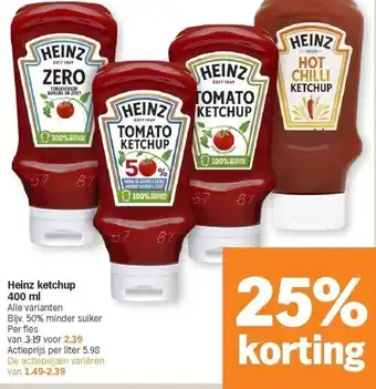 Albert Heijn Heinz ketchup 400 ml aanbieding