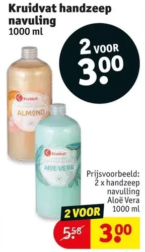 Kruidvat Kruidvat handzeep navuling 1000 ml aanbieding