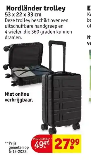 Kruidvat Nordländer trolley aanbieding