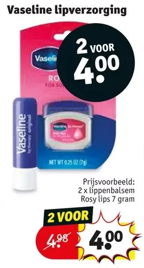 Kruidvat Vaseline lipverzorging aanbieding