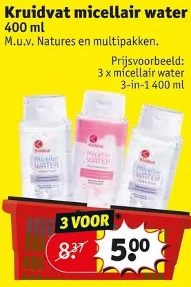 Kruidvat Kruidvat micellair water 400 ml aanbieding