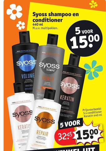 Kruidvat Syoss shampoo en conditioner aanbieding