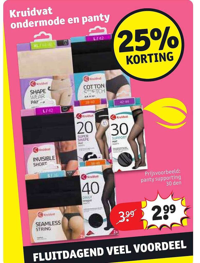 Kruidvat ondermode en panty promotie bij Kruidvat