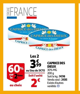 Auchan Caprice des Dieux 200 g aanbieding