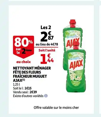 Ajax nettoyant menager fete des fleurs fraicheur muguet 1.25 l