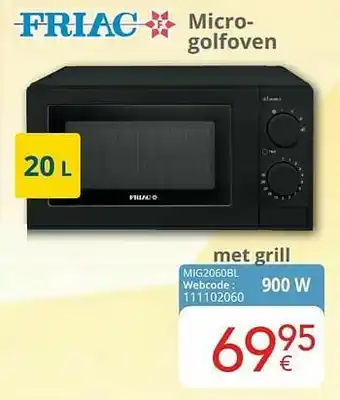 Eldi Friac microgolfoven met grill mig2060bl aanbieding