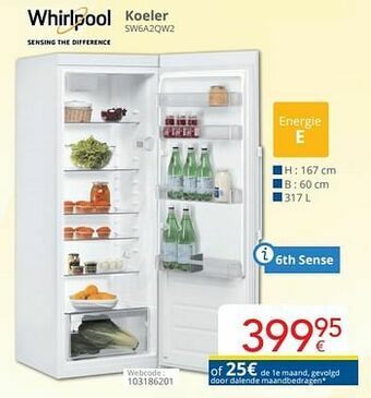 Eldi Whirlpool koeler sw6a2qw2 aanbieding