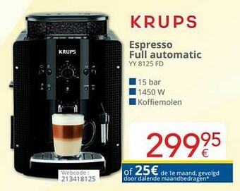 Eldi Krups espresso full automatic yy 8125 fd aanbieding