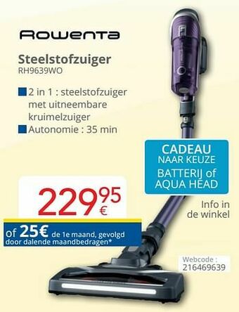 Eldi Rowenta steelstofzuiger rh9639wo aanbieding