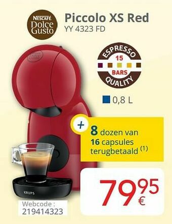 Eldi Krups piccolo xs red yy 4323 fd aanbieding