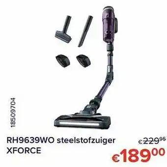 Euroshop Rowenta rh9639wo steelstofzuiger xforce aanbieding