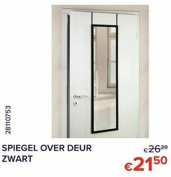 Spiegel over deur zwart