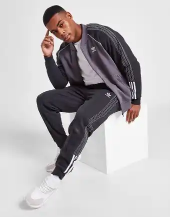 Adidas originals sst fleece tape joggers, grey