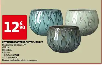 Auchan Pot nelumbo terre cuite emaillee aanbieding