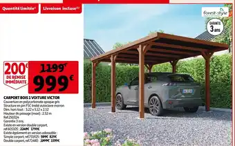 Carport bois 1 voiture victor