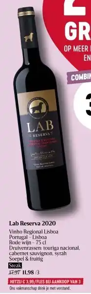 Delhaize Lab reserva 2020 vinho regional lisboa portugal - lisboa rode wijn - 75 cl aanbieding