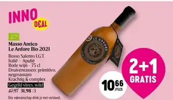 Delhaize Masso antico le anfore bio 2021 aanbieding