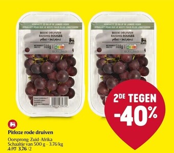 Delhaize Pitloze rode druiven aanbieding