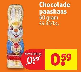Kruidvat Chocolade paashaas aanbieding