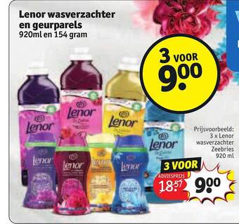 Kruidvat Lenor wasverzachter en geurparels aanbieding