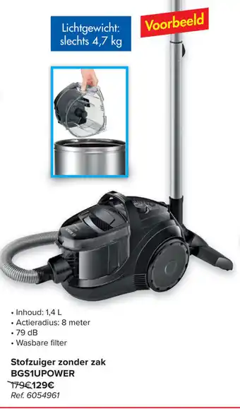 Carrefour Stofzuiger zonder zak BGS1UPOWER aanbieding