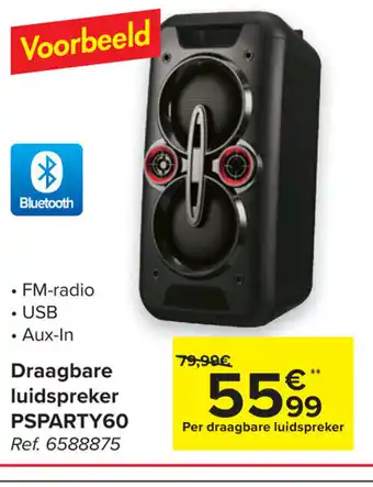 Carrefour Draagbare luidspreker PSPARTY60 aanbieding