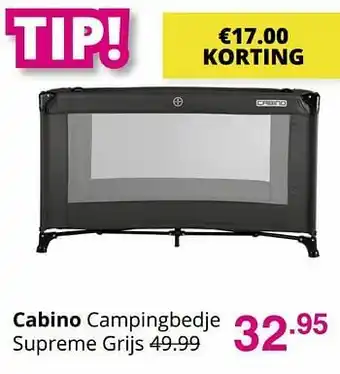 Cabino campingbedje supreme grijs