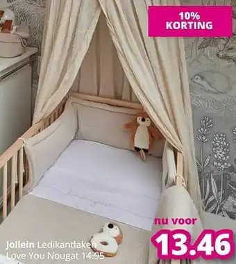 Jollein ledikantlaken love you nougat