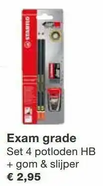 Exam grade set 4 potloden hb + gom + slijper