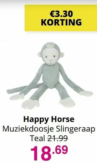 Baby & Tiener Happy horse muziekdoosje slingeraap aanbieding