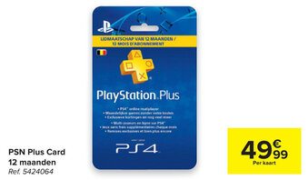 Carrefour PSN Plus Card 12 maanden aanbieding