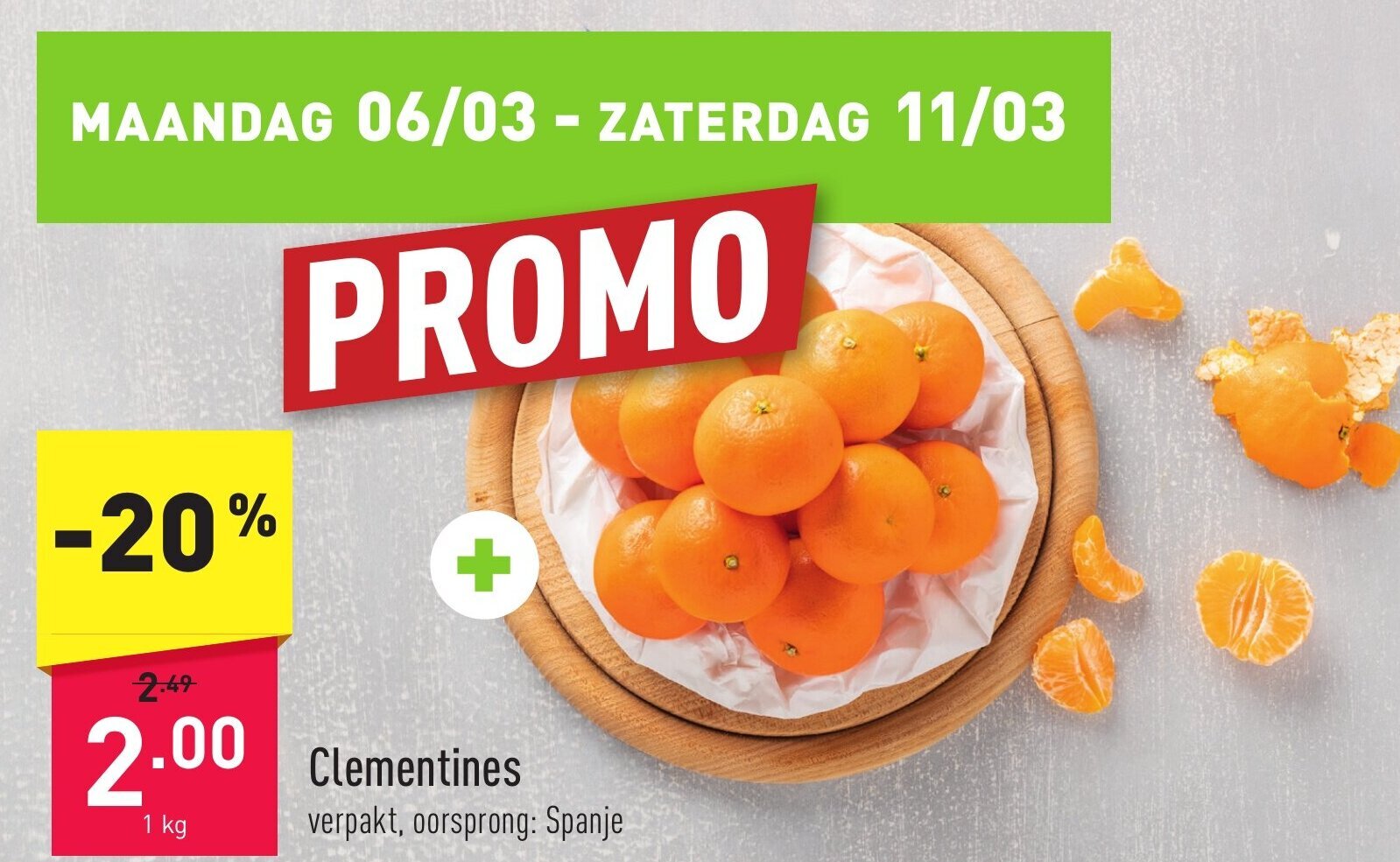 Clementines 1kg promotie bij ALDI