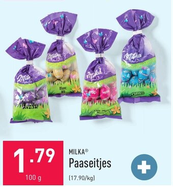 ALDI Milka paaseitjes 100g aanbieding